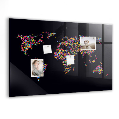 Tableau magnétique enfant Carte du monde faite de points