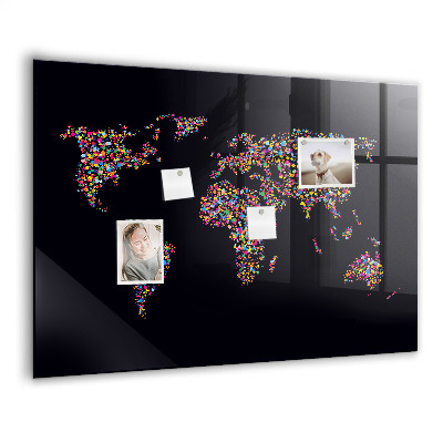 Tableau magnétique enfant Carte du monde faite de points
