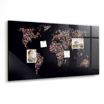 Tableau magnétique enfant Carte du monde faite de points