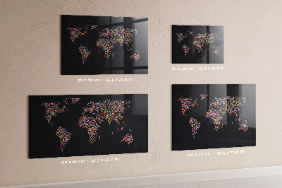 Tableau magnétique enfant Carte du monde faite de points