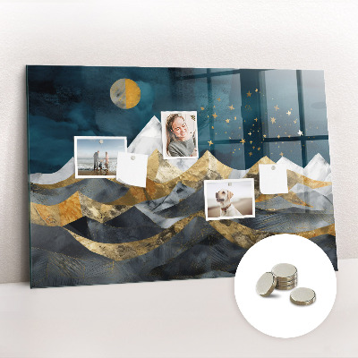Tableau aimanté horizontal Montagnes la nuit
