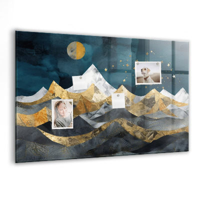 Tableau aimanté horizontal Montagnes la nuit