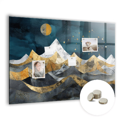 Tableau aimanté horizontal Montagnes la nuit