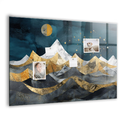 Tableau aimanté horizontal Montagnes la nuit