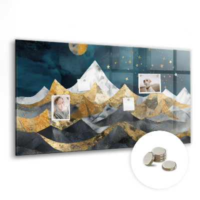 Tableau aimanté horizontal Montagnes la nuit