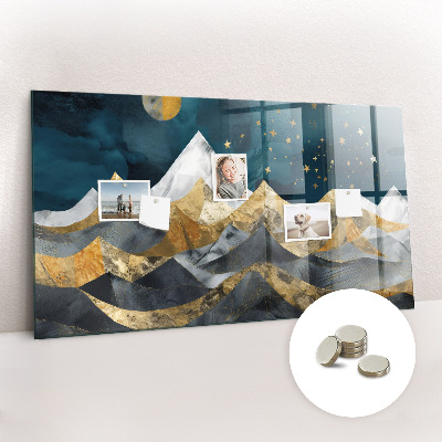 Tableau aimanté horizontal Montagnes la nuit