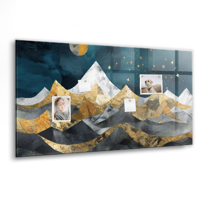 Tableau aimanté horizontal Montagnes la nuit