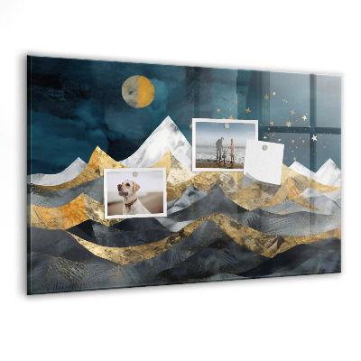 Tableau aimanté horizontal Montagnes la nuit