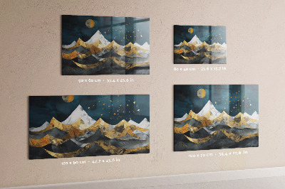 Tableau aimanté horizontal Montagnes la nuit