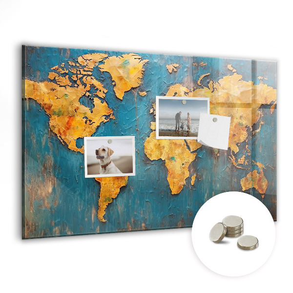 Tableau aimanté horizontal Carte du monde décorative