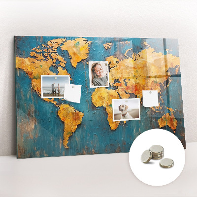 Tableau aimanté horizontal Carte du monde décorative