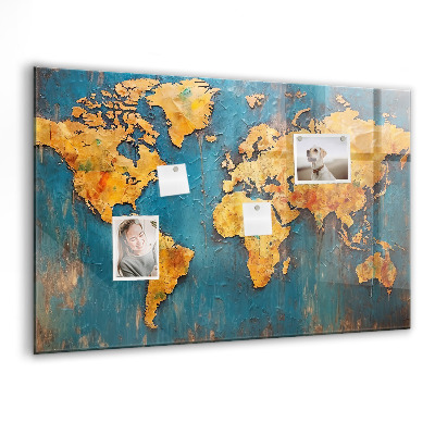 Tableau aimanté horizontal Carte du monde décorative