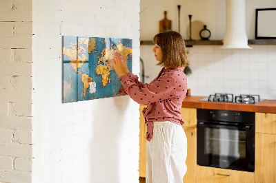 Tableau aimanté horizontal Carte du monde décorative