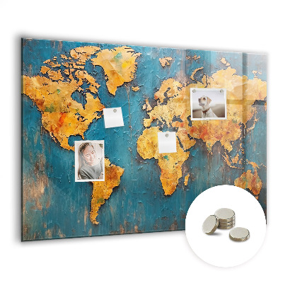 Tableau aimanté horizontal Carte du monde décorative