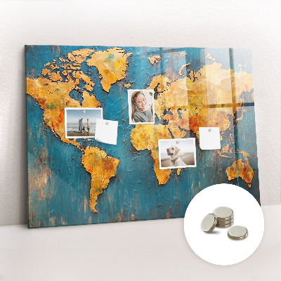 Tableau aimanté horizontal Carte du monde décorative
