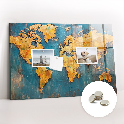 Tableau aimanté horizontal Carte du monde décorative