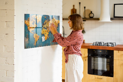 Tableau aimanté horizontal Carte du monde décorative