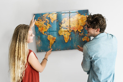 Tableau aimanté horizontal Carte du monde décorative