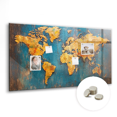 Tableau aimanté horizontal Carte du monde décorative