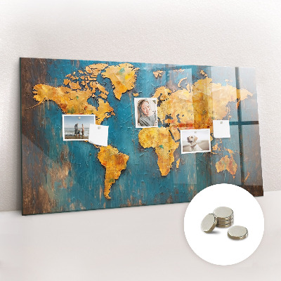 Tableau aimanté horizontal Carte du monde décorative