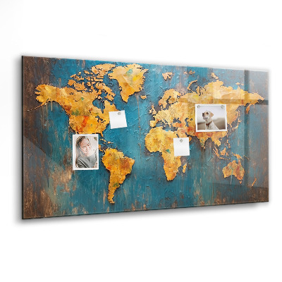 Tableau aimanté horizontal Carte du monde décorative