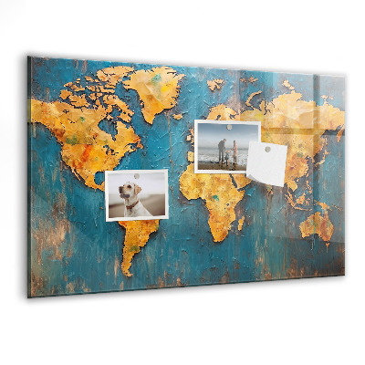 Tableau aimanté horizontal Carte du monde décorative