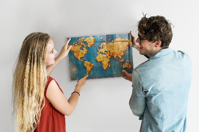 Tableau aimanté horizontal Carte du monde décorative