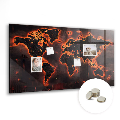 Tableau pour magnet Carte du monde