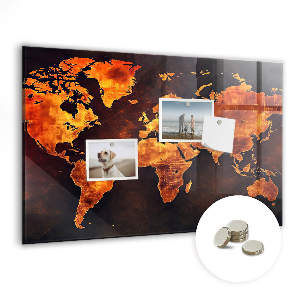 Tableau mural magnétique Carte du monde