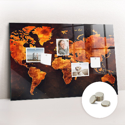Tableau mural magnétique Carte du monde