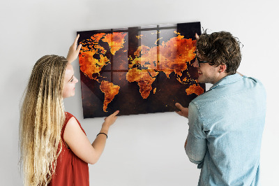 Tableau mural magnétique Carte du monde