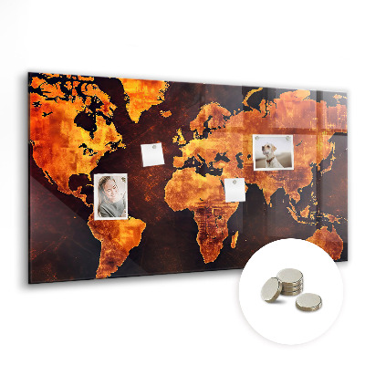 Tableau mural magnétique Carte du monde