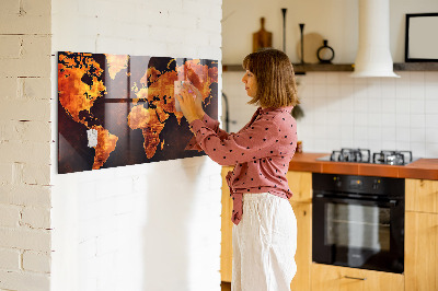 Tableau mural magnétique Carte du monde