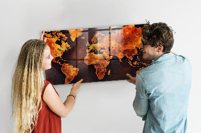 Tableau mural magnétique Carte du monde