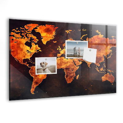 Tableau mural magnétique Carte du monde