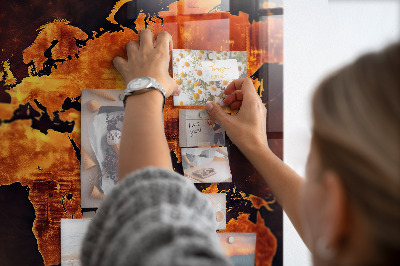 Tableau mural magnétique Carte du monde