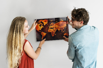Tableau mural magnétique Carte du monde