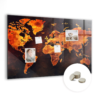 Tableau mural magnétique Carte du monde