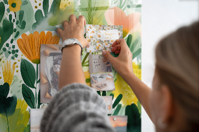 Tableau mural magnétique Fleurs à l'aquarelle