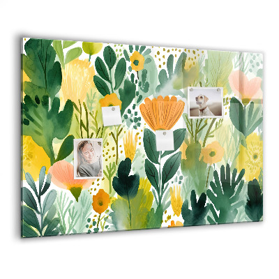 Tableau mural magnétique Fleurs à l'aquarelle