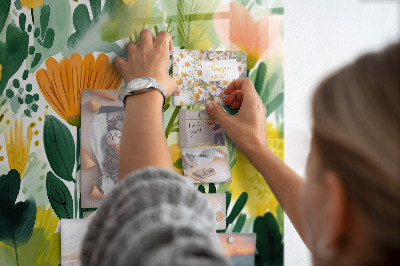 Tableau mural magnétique Fleurs à l'aquarelle