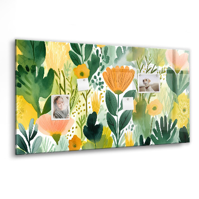 Tableau mural magnétique Fleurs à l'aquarelle