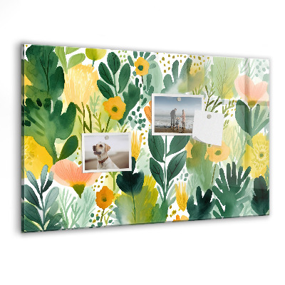 Tableau mural magnétique Fleurs à l'aquarelle