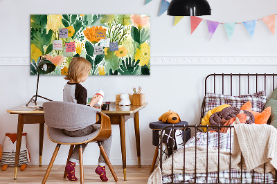 Tableau mural magnétique Fleurs à l'aquarelle