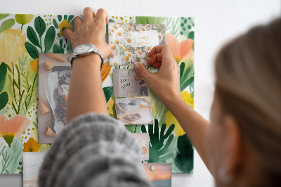Tableau mural magnétique Fleurs à l'aquarelle