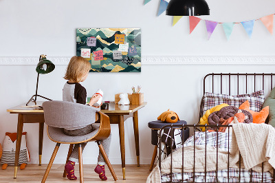 Tableau pour magnet Montagnes illustratives