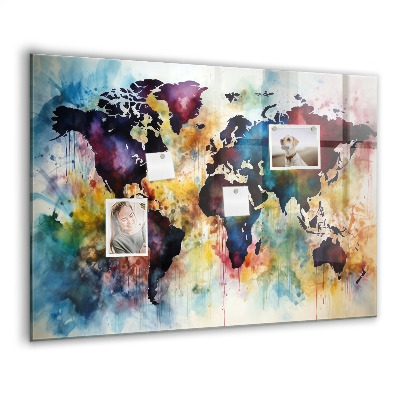 Tableau magnétique enfant Carte à l'aquarelle