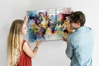 Tableau magnétique enfant Carte à l'aquarelle