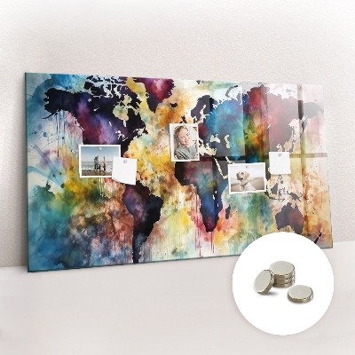 Tableau magnétique enfant Carte à l'aquarelle