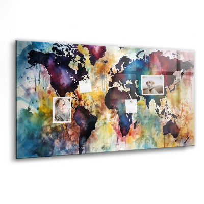 Tableau magnétique enfant Carte à l'aquarelle